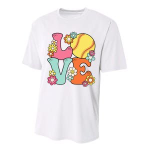 Softball Love Cute Softball Lover Performance Sprint T-Shirt