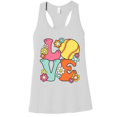 Softball Love Cute Softball Lover Women's Racerback Tank