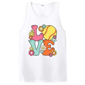 Softball Love Cute Softball Lover PosiCharge Competitor Tank