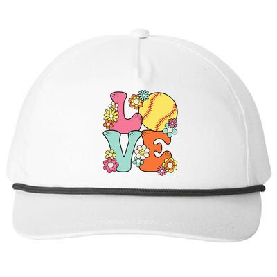 Softball Love Cute Softball Lover Snapback Five-Panel Rope Hat