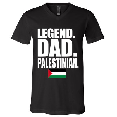 Storecastle: Legend Dad Palestinian Flag Funny Gift V-Neck T-Shirt