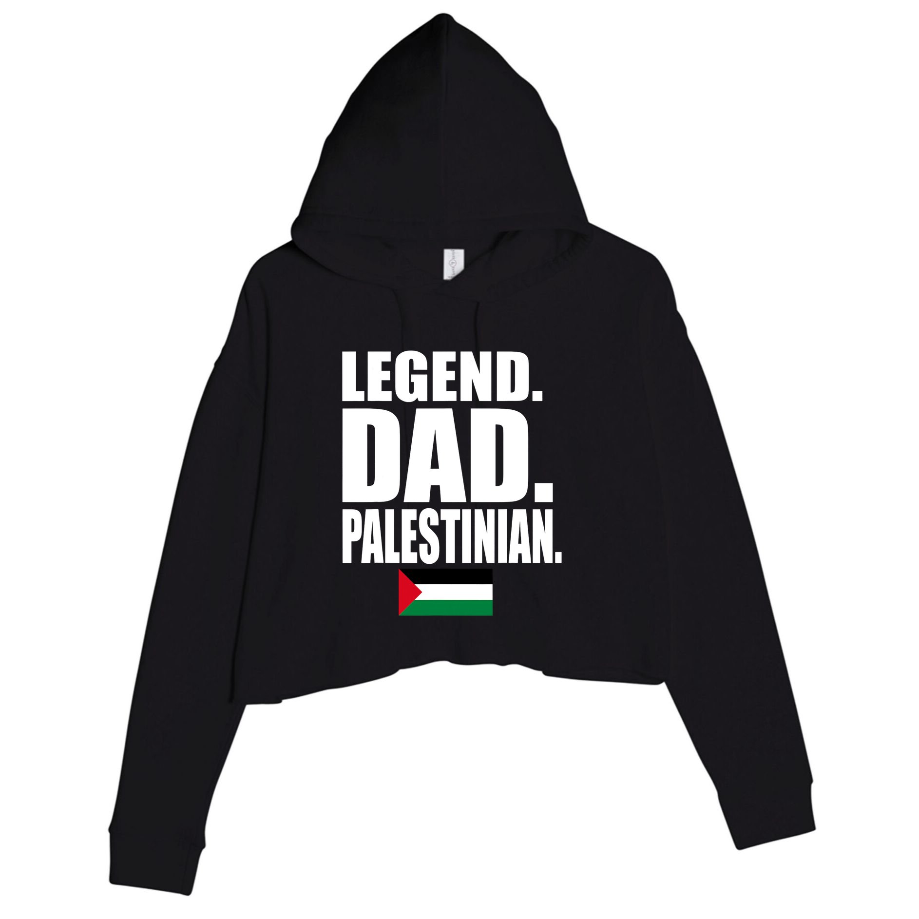 Storecastle: Legend Dad Palestinian Flag Funny Gift Crop Fleece Hoodie
