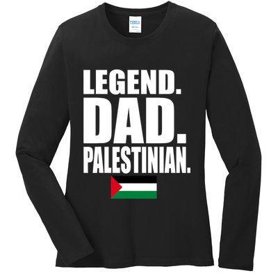Storecastle: Legend Dad Palestinian Flag Funny Gift Ladies Long Sleeve Shirt