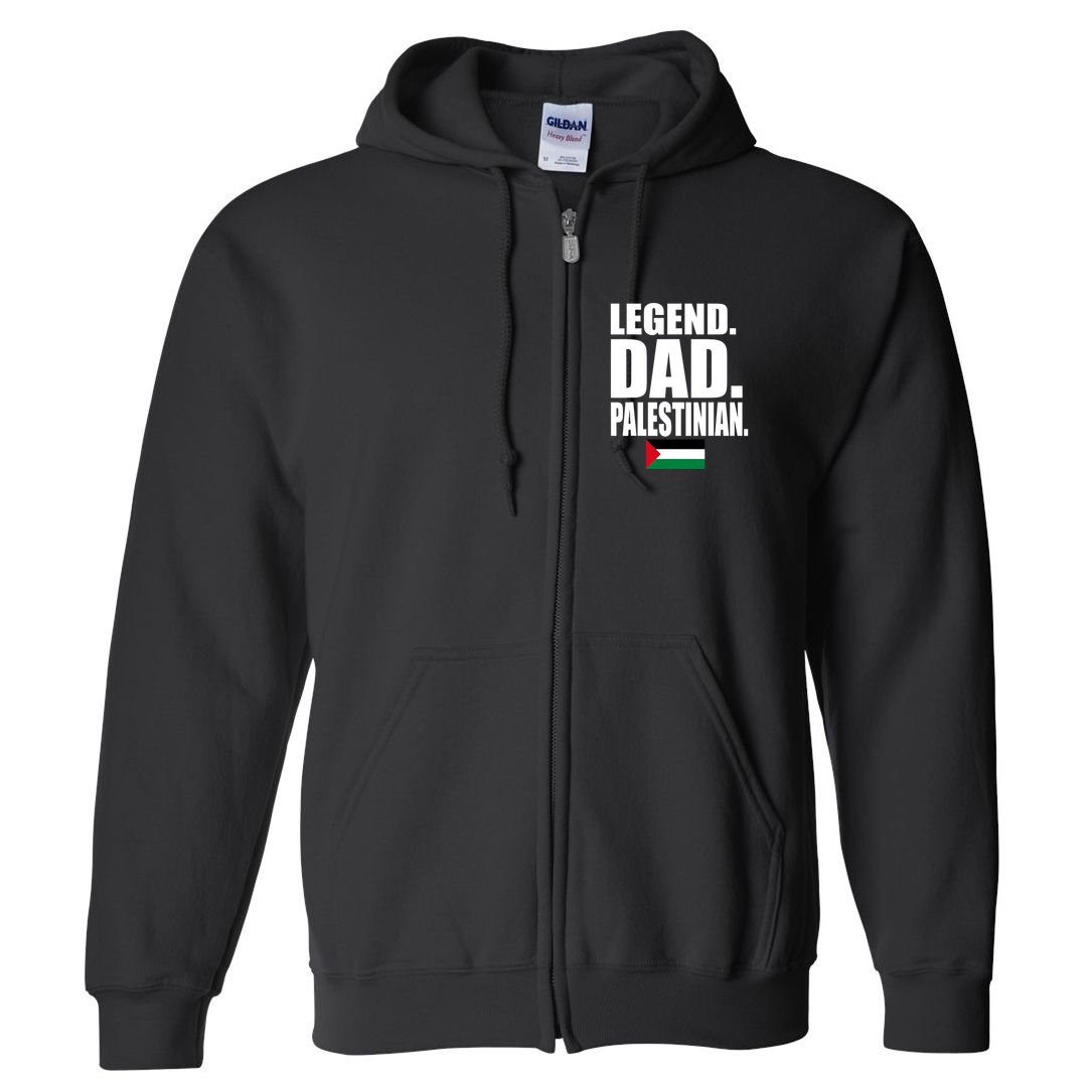 Storecastle: Legend Dad Palestinian Flag Funny Gift Full Zip Hoodie
