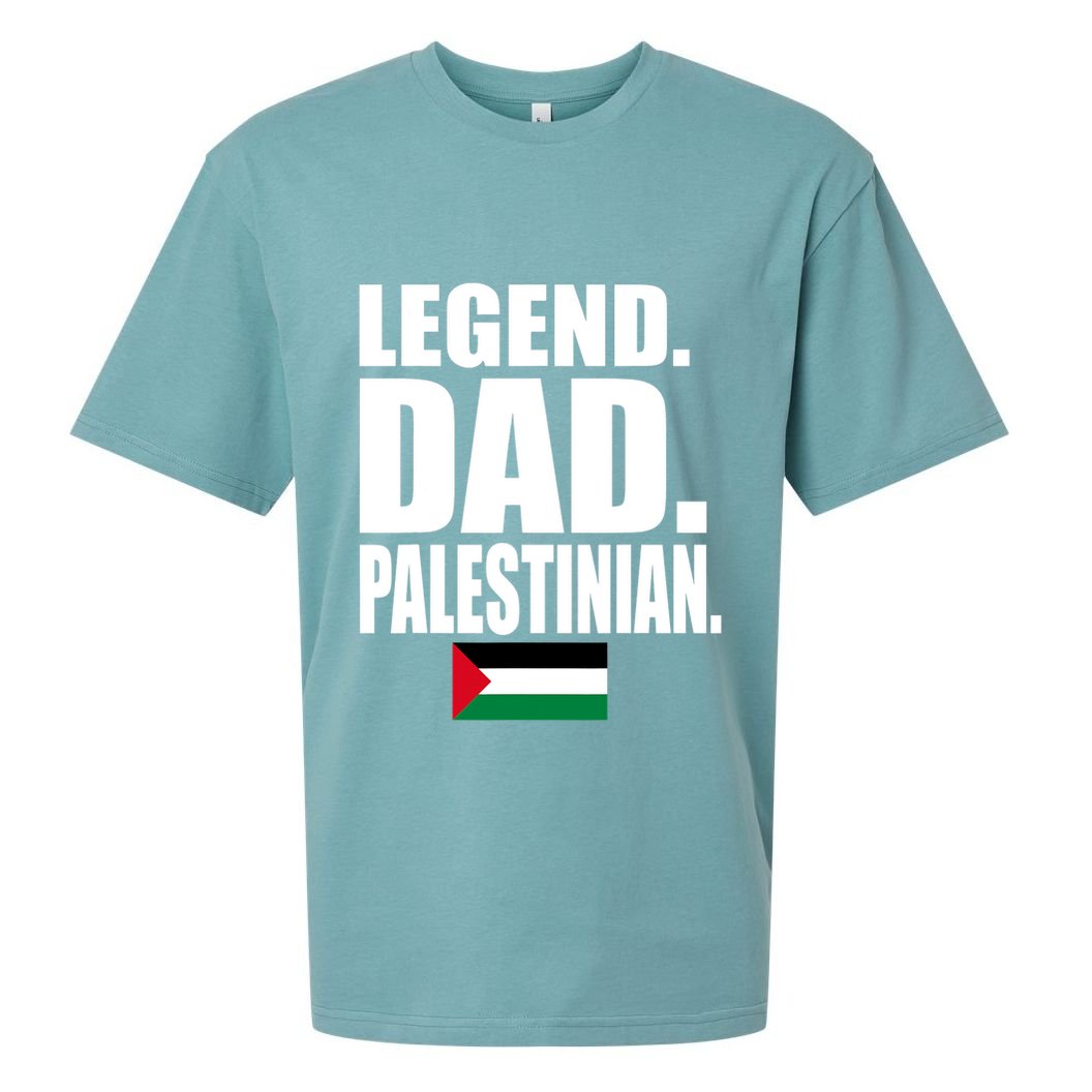 Storecastle: Legend Dad Palestinian Flag Funny Gift Sueded Cloud Jersey T-Shirt