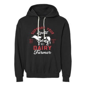 Support Local Dairy Farmer Garment-Dyed Fleece Hoodie