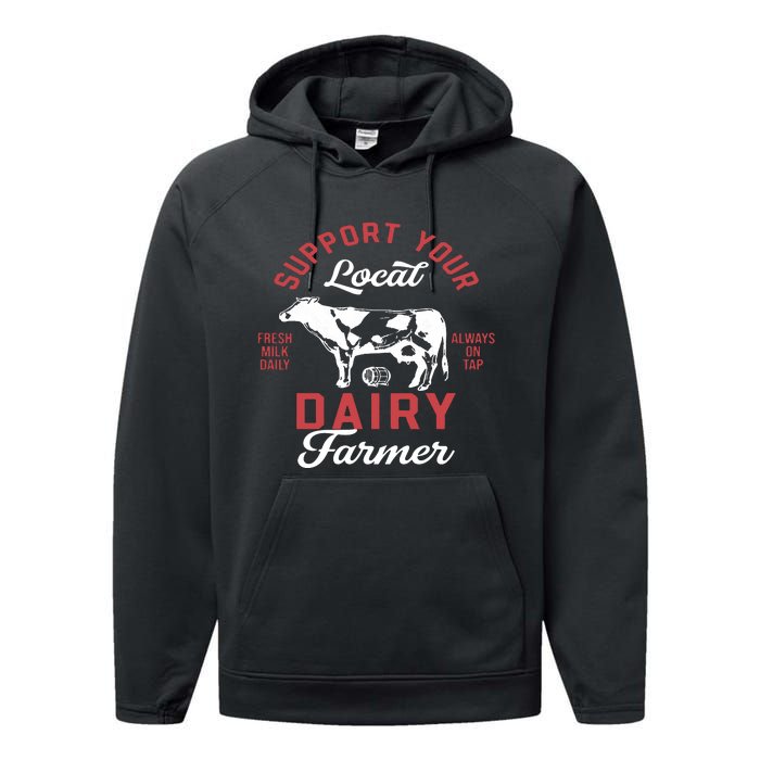 Support Local Dairy Farmer Performance Fleece Hoodie