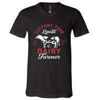 Support Local Dairy Farmer V-Neck T-Shirt