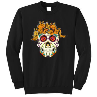 Skull Lover Dia De Los Muertos Monarch Butterfly Sugar Sweatshirt