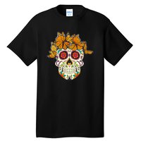 Skull Lover Dia De Los Muertos Monarch Butterfly Sugar Tall T-Shirt