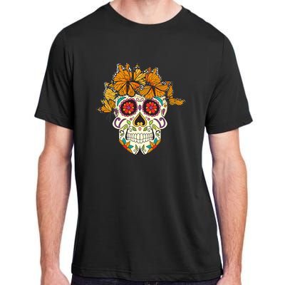 Skull Lover Dia De Los Muertos Monarch Butterfly Sugar Adult ChromaSoft Performance T-Shirt