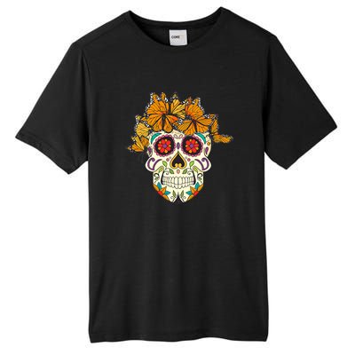 Skull Lover Dia De Los Muertos Monarch Butterfly Sugar Tall Fusion ChromaSoft Performance T-Shirt