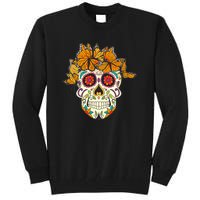 Skull Lover Dia De Los Muertos Monarch Butterfly Sugar Tall Sweatshirt