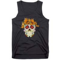 Skull Lover Dia De Los Muertos Monarch Butterfly Sugar Tank Top