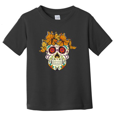 Skull Lover Dia De Los Muertos Monarch Butterfly Sugar Toddler T-Shirt