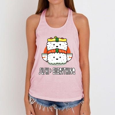 Sushi Lovers Delight Funny Gift Women's Knotted Racerback Tank