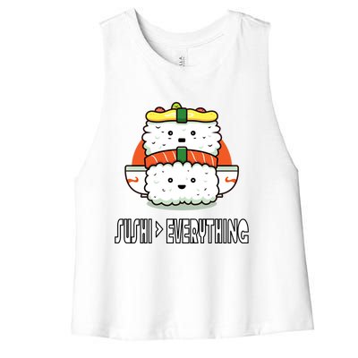 Sushi Lovers Delight Funny Gift Women's Racerback Cropped Tank