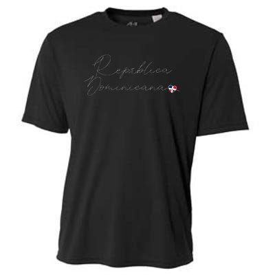 Simple Love Dominican Flag Heart On RepúBlica Dominicana Cooling Performance Crew T-Shirt