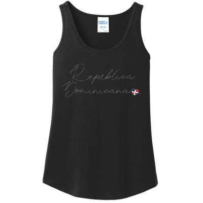 Simple Love Dominican Flag Heart On RepúBlica Dominicana Ladies Essential Tank