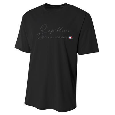 Simple Love Dominican Flag Heart On RepúBlica Dominicana Performance Sprint T-Shirt