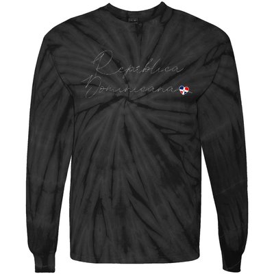 Simple Love Dominican Flag Heart On RepúBlica Dominicana Tie-Dye Long Sleeve Shirt