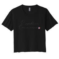 Simple Love Dominican Flag Heart On RepúBlica Dominicana Women's Crop Top Tee