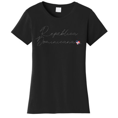 Simple Love Dominican Flag Heart On RepúBlica Dominicana Women's T-Shirt