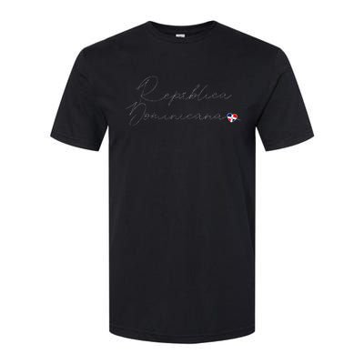 Simple Love Dominican Flag Heart On RepúBlica Dominicana Softstyle CVC T-Shirt