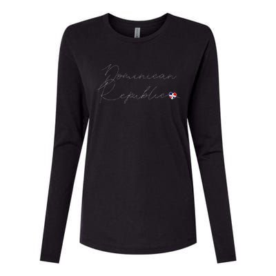 Simple Love Dominican Flag Heart On Dominican Republic Womens Cotton Relaxed Long Sleeve T-Shirt