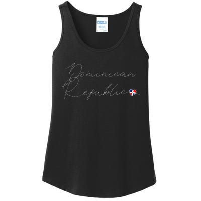 Simple Love Dominican Flag Heart On Dominican Republic Ladies Essential Tank