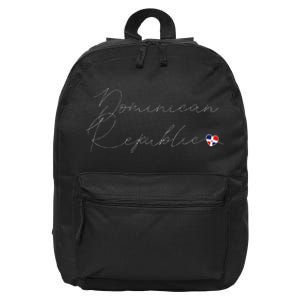 Simple Love Dominican Flag Heart On Dominican Republic 16 in Basic Backpack