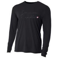 Simple Love Dominican Flag Heart On Dominican Republic Cooling Performance Long Sleeve Crew