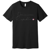 Simple Love Dominican Flag Heart On Dominican Republic Premium T-Shirt