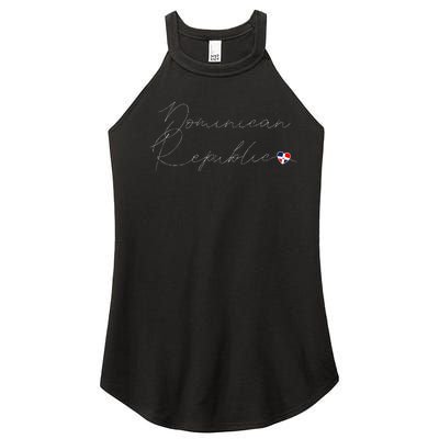 Simple Love Dominican Flag Heart On Dominican Republic Women’s Perfect Tri Rocker Tank