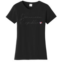 Simple Love Dominican Flag Heart On Dominican Republic Women's T-Shirt