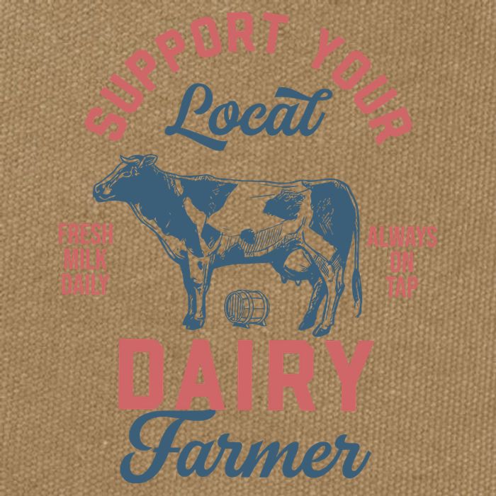 Support Local Dairy Farmer Cotton Canvas Backpack