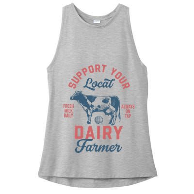 Support Local Dairy Farmer Ladies PosiCharge Tri-Blend Wicking Tank