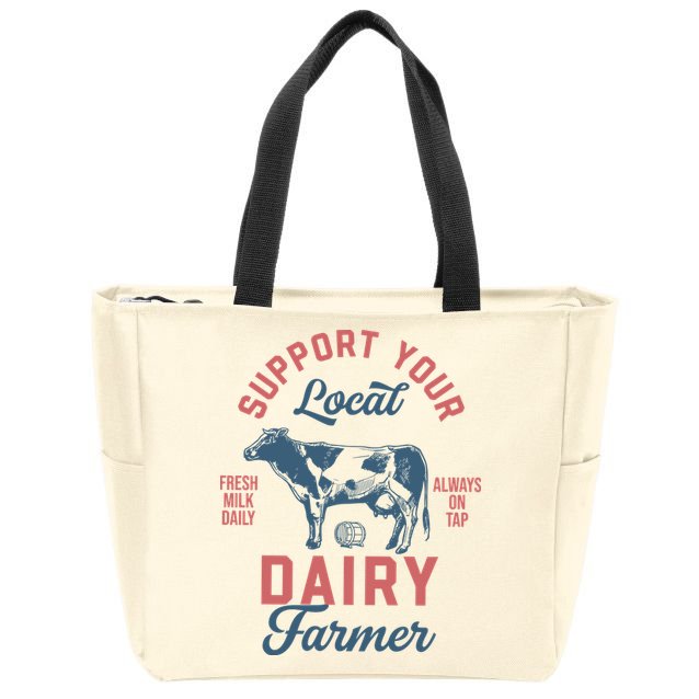 Support Local Dairy Farmer Zip Tote Bag