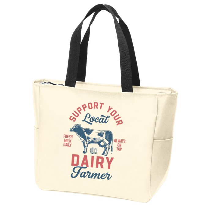 Support Local Dairy Farmer Zip Tote Bag