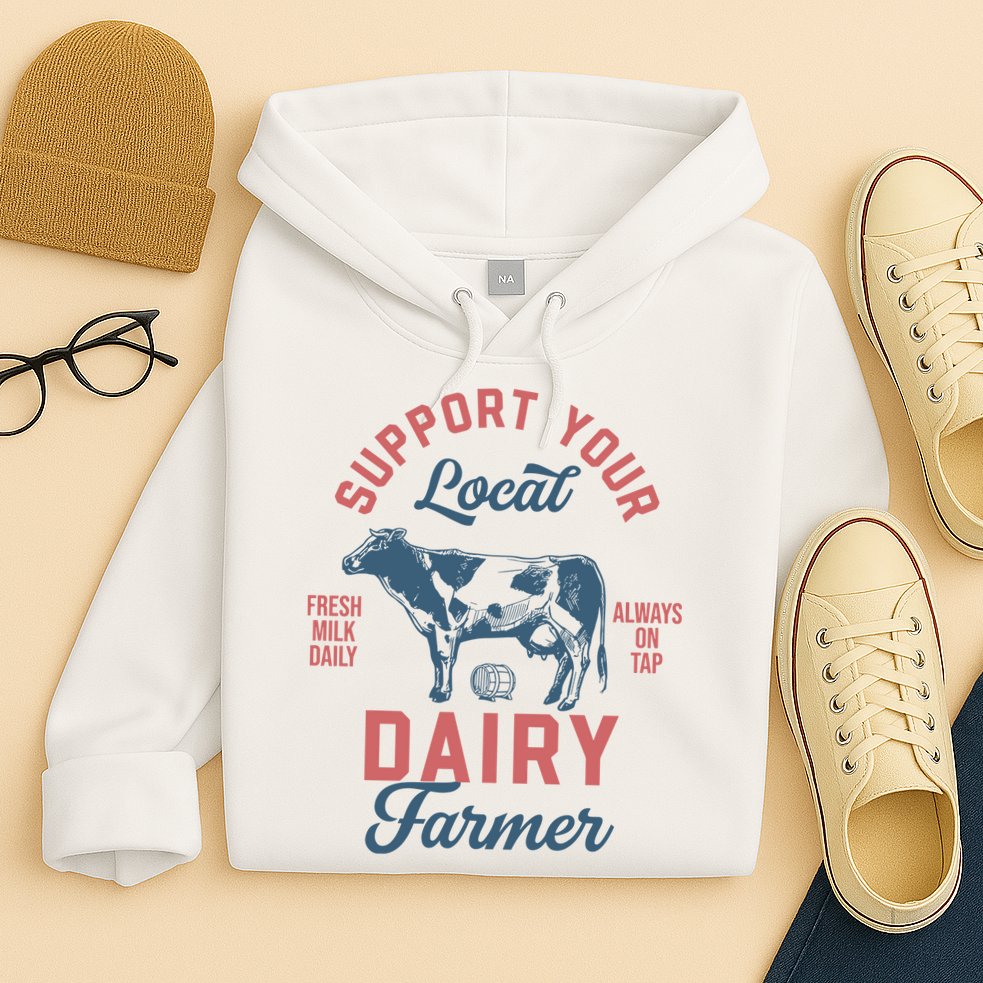 Support Local Dairy Farmer Hoodie
