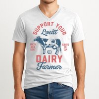 Support Local Dairy Farmer V-Neck T-Shirt