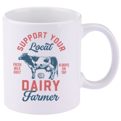 Support Local Dairy Farmer 11oz C Handle Ceramic Mug