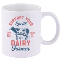 Support Local Dairy Farmer 11oz C Handle Ceramic Mug