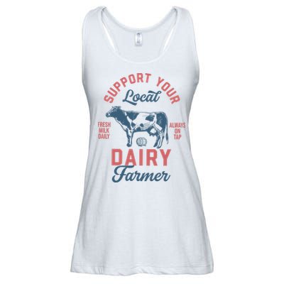 Support Local Dairy Farmer Ladies Essential Flowy Tank