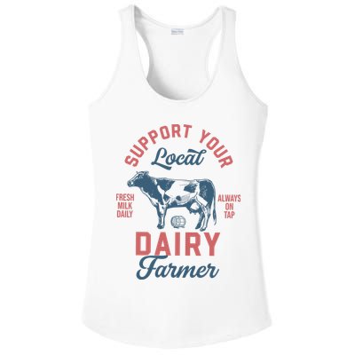 Support Local Dairy Farmer Ladies PosiCharge Competitor Racerback Tank