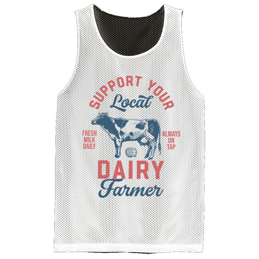 Support Local Dairy Farmer Mesh Reversible Basketball Jersey Tank