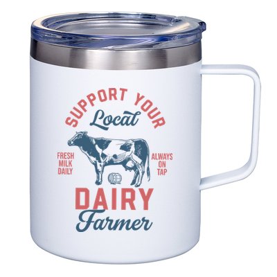 Support Local Dairy Farmer 12oz Stainless Steel Coffee Mug