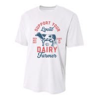 Support Local Dairy Farmer Youth Performance Sprint T-Shirt
