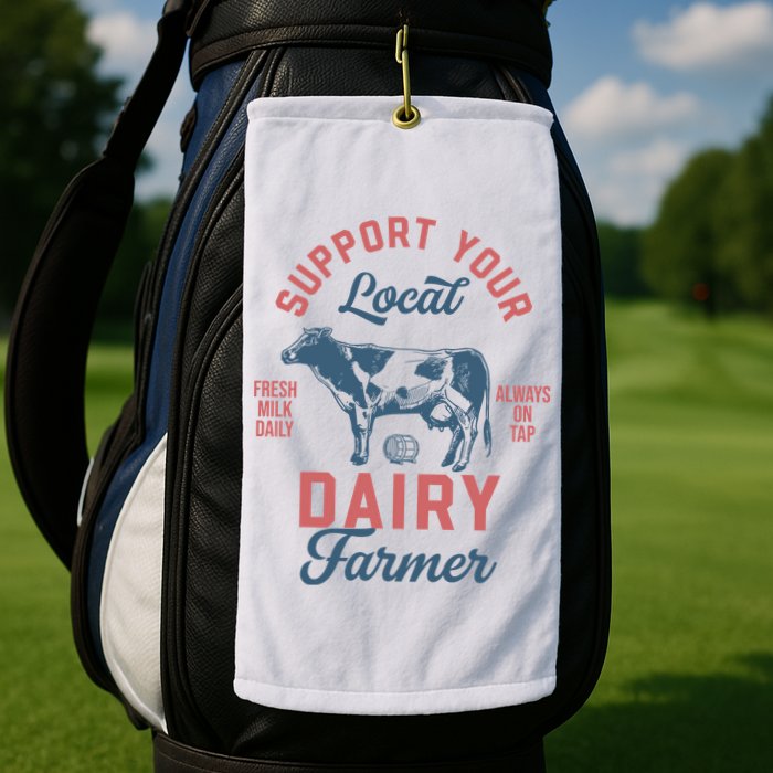 Support Local Dairy Farmer Golf Towel