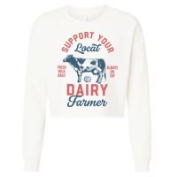 Support Local Dairy Farmer Cropped Pullover Crew